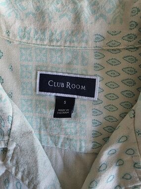 Club Room Men's Short-Sleeve Button-Down Aloha Shirt in Light Mint and White